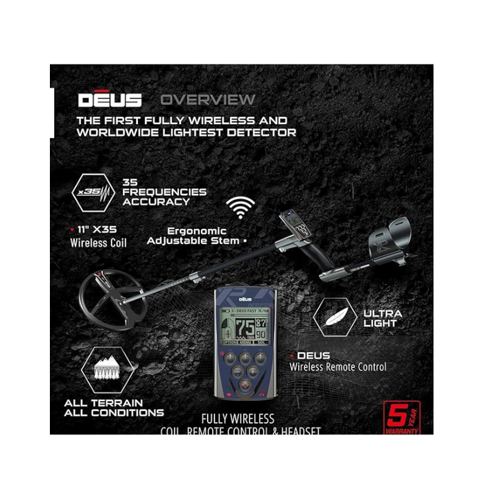 XP DEUS RC Wireless Metal Detector With 9 Inch Coil - Treasure Coast Metal Detectors