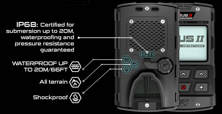 XP DEUS II Waterproof Multi Frequency Metal Detector + Remote + 11" FMF Search Coil + WS6 Backphone Headphones - Treasure Coast Metal Detectors