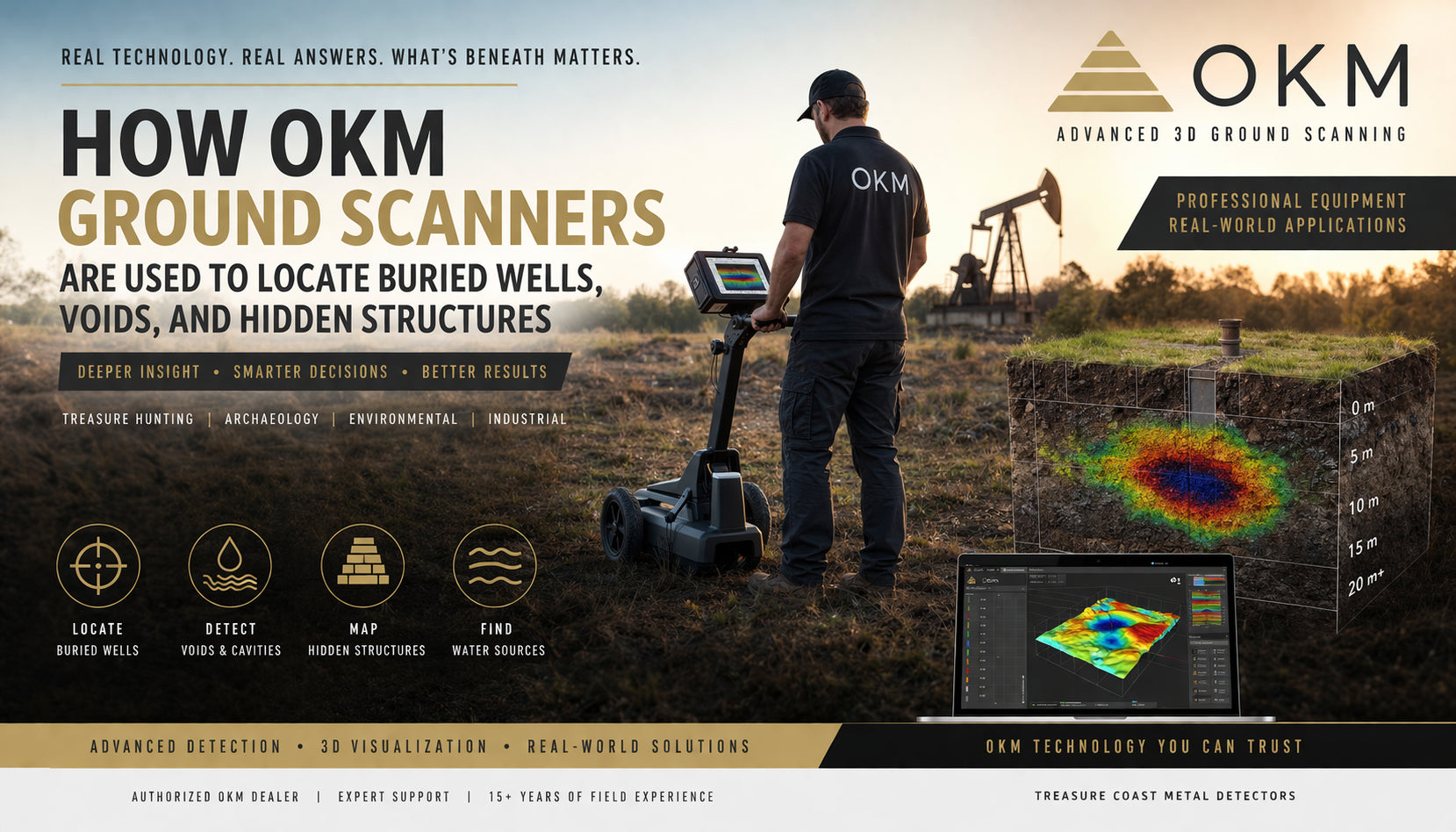How OKM GPR Detectors Are Used to Locate Buried Wells, Voids, and Hidden Structures