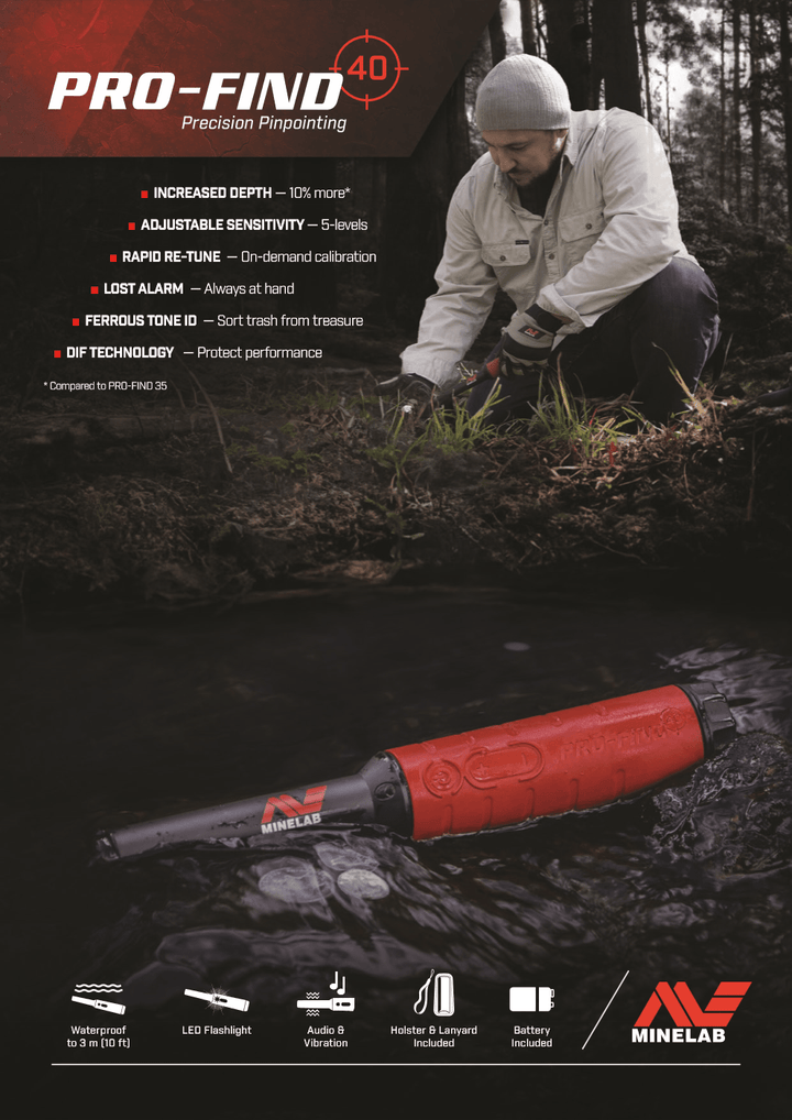 Minelab Pro-find 40 Pinpointer - Treasure Coast Metal Detectors