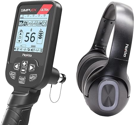 Nokta Simplex ULTRA WHP Metal Detector with Carbon Fiber Shafts, Bluetooth Wireless Headphones Included - Treasure Coast Metal Detectors