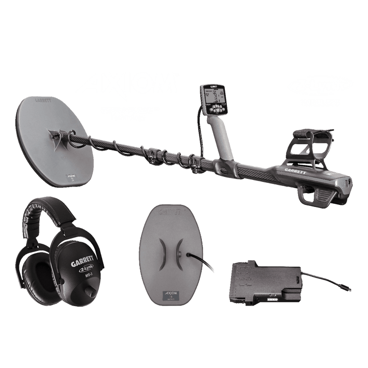 Garrett Axiom Metal Detector with 13″x11″ DD Coil, 11″x7″ Mono Coil and MS-3 Headphones - Treasure Coast Metal Detectors