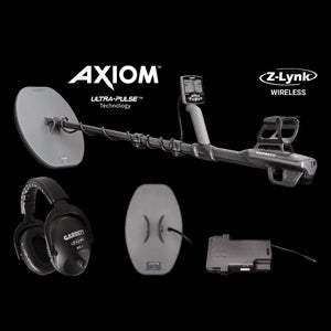 Detector de metales Garrett Axiom con bobina DD de 13″x11″, bobina mono de 11″x7″ y auriculares MS-3 