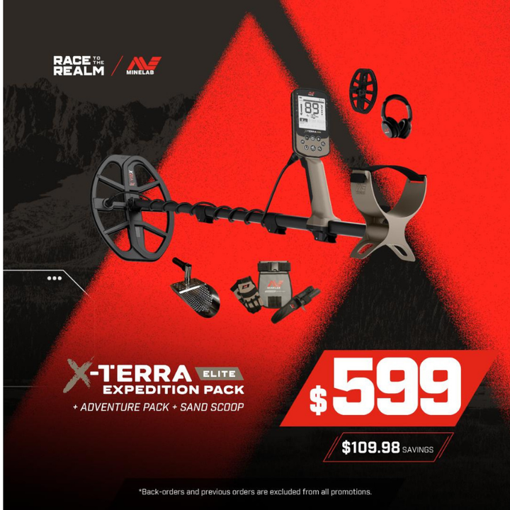 Minelab X-TERRA ELITE Expedition Pack with FREE Adventure Pack & Sand Scoop