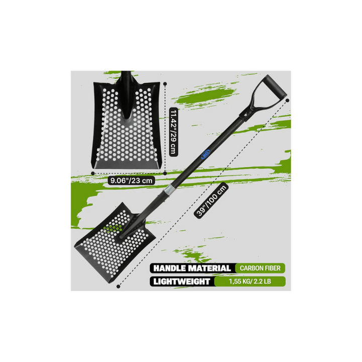 CKG Carbon Sand Sifter Shovel – Lightweight & Durable Beach Sand Scoop - Treasure Coast Metal Detectors