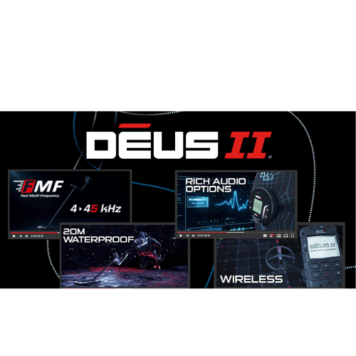 XP DEUS II Waterproof Multi Frequency Metal Detector + Remote + 11" FMF Search Coil + WS6 Backphone Headphones - Treasure Coast Metal Detectors